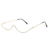 Half Oval Decorative Metal Frame Glasses